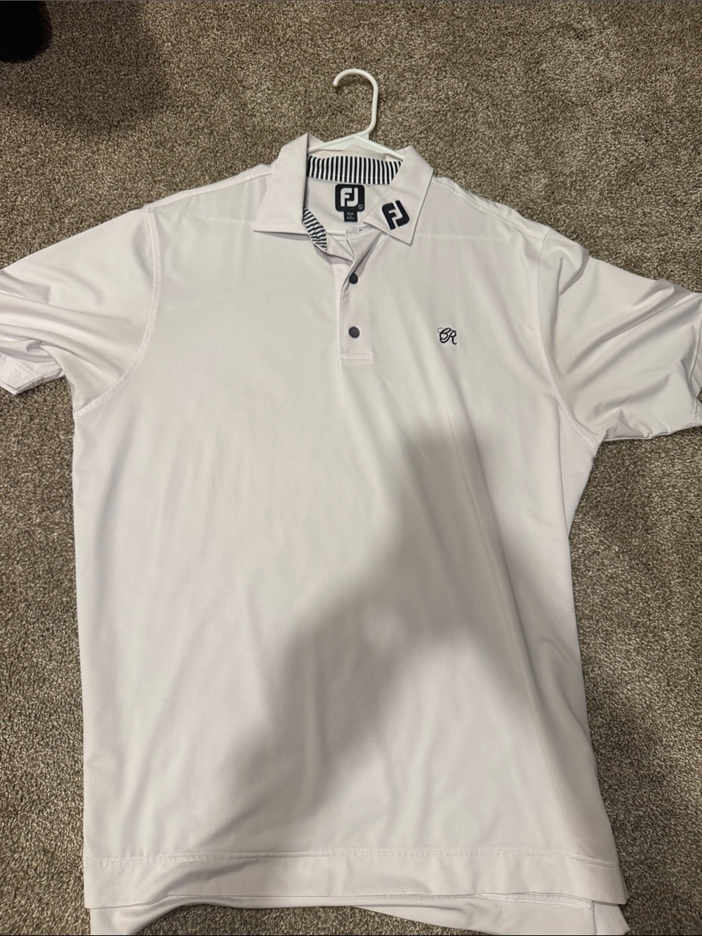 FootJoy White Polo with Navy Trim